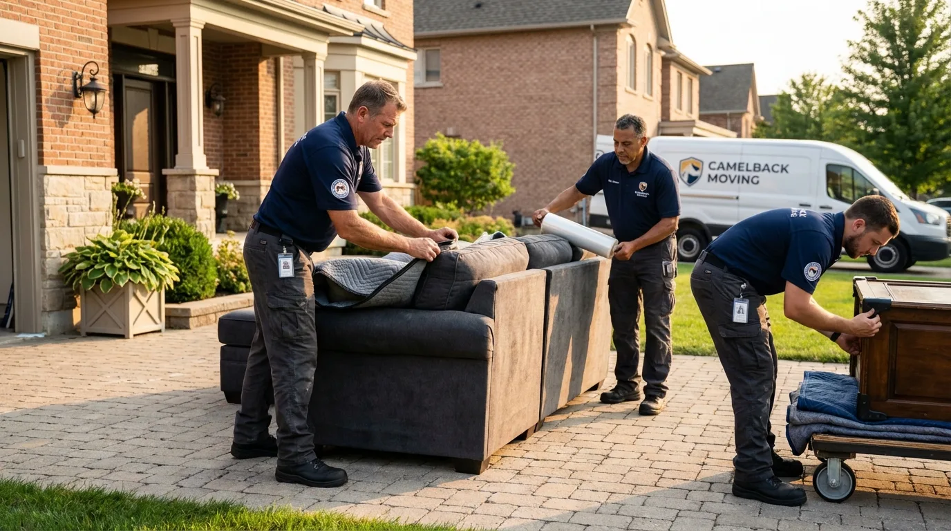Large estate moving crew wrapping furniture in Brodhead, KY
